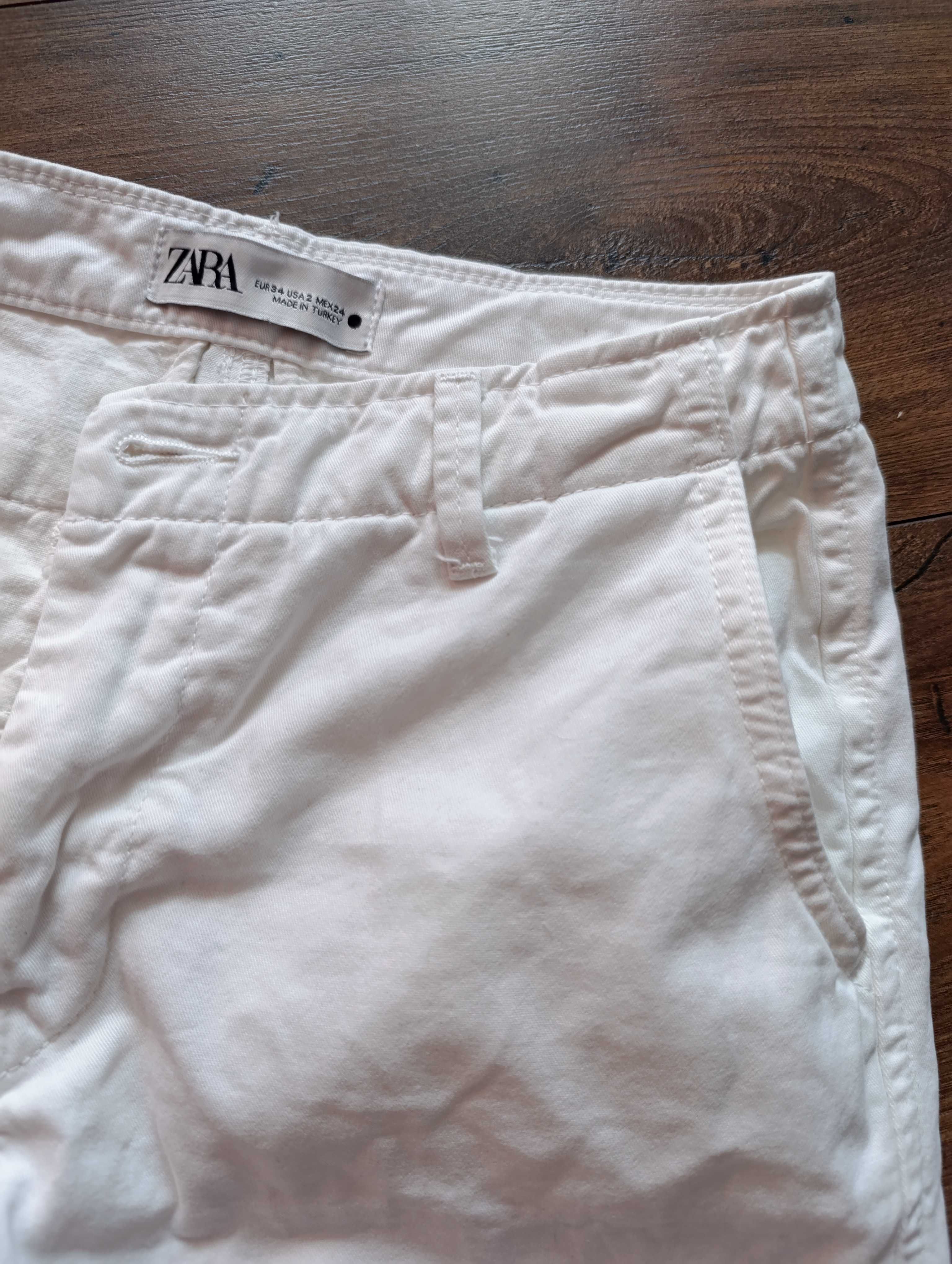 Spodnie białe damskie 34, Zara