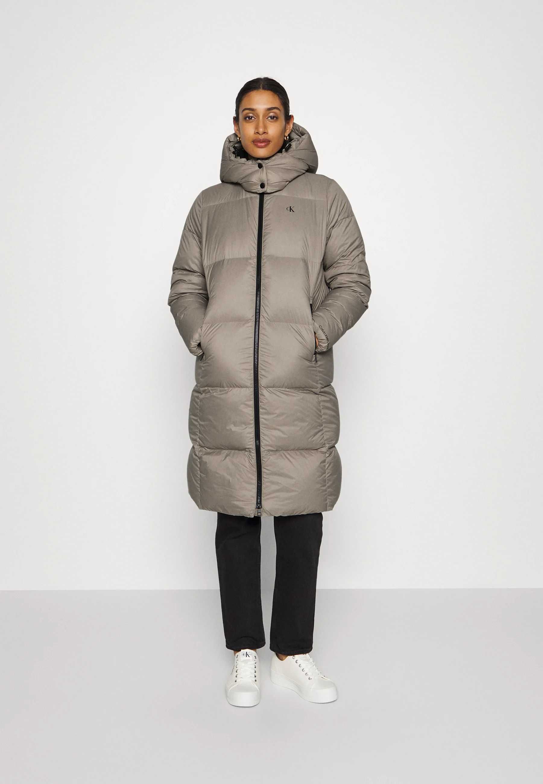 Calvin Klein płaszcz puchowy kurtka m l 38 beżowy