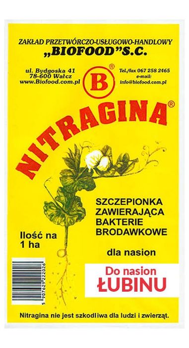 Nitragina 1 hektar żywe bakterie - Łubin !