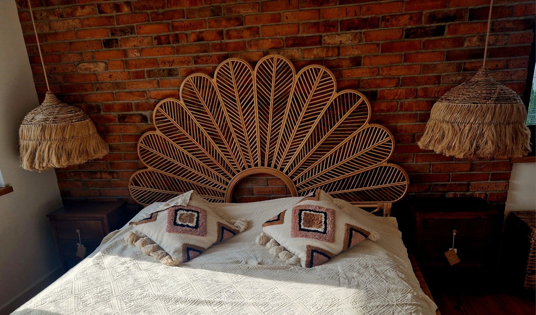 Zagłówek boho ratan vintage 200 cm