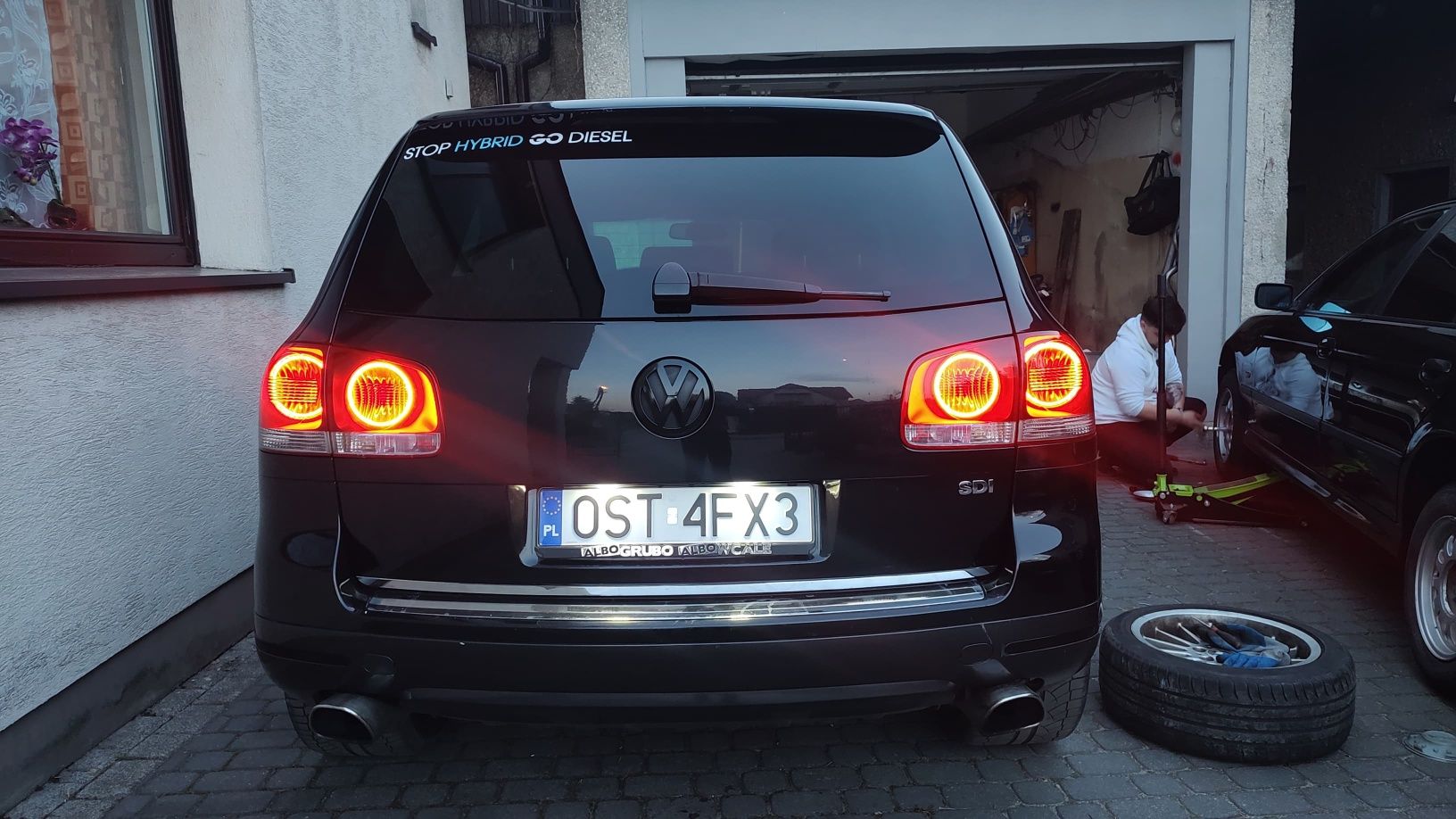 Lampy tył tylne LED ringi tuning Touareg 7L