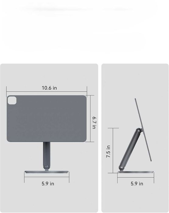 Stojak Magnetyczny Ładowarka iPad Pro 12.9 / Air 13" M3 Obrotowy 360°