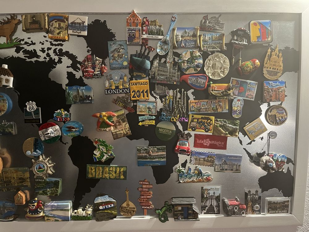 Coleção de Imans com quadro de exposição