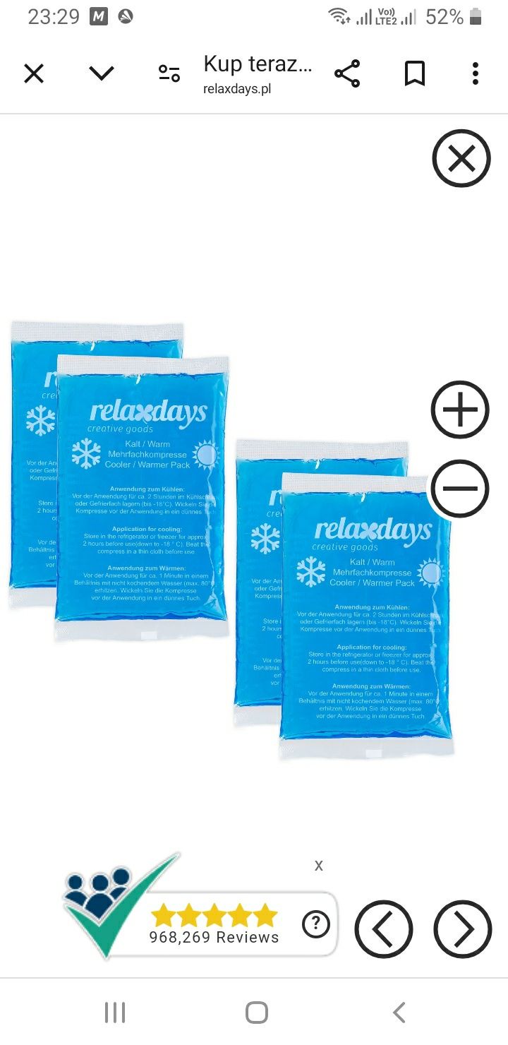 Kompresy żelowe schładzające i ogrzewające Relaxdays 10 sztuk