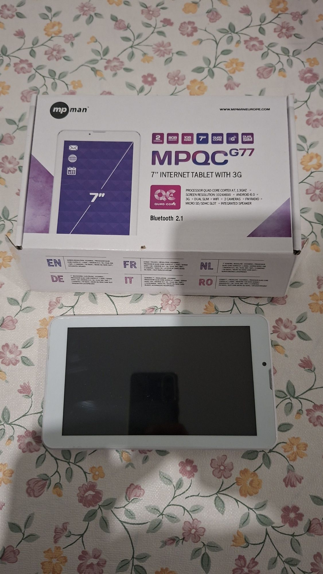 Tablet MPMANMPQCG77 8GB 3G com pouco uso