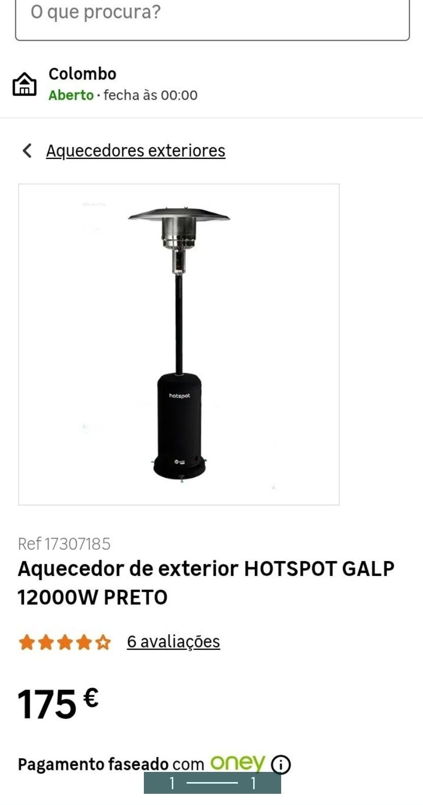 Aquecedor de Exterior a Gás Hotspot Galp + Bilha usada