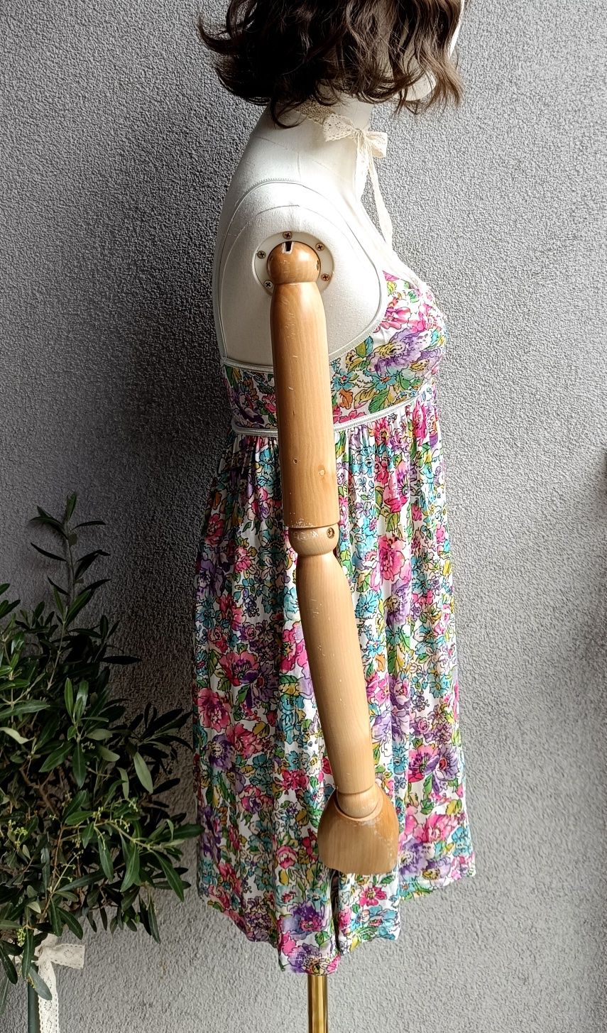 H&M S M biust 34-40x2 sukienka kalka 100 % viscose kwiatuszki urocza
