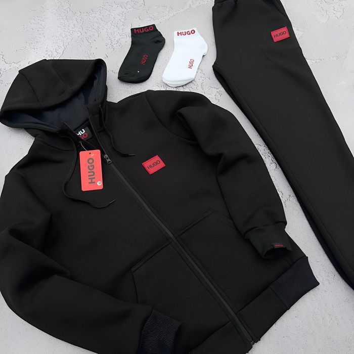 Теплий костюм HUGO, зимовий трьохнитка фліс/чоловічий S-XXL +подарунок