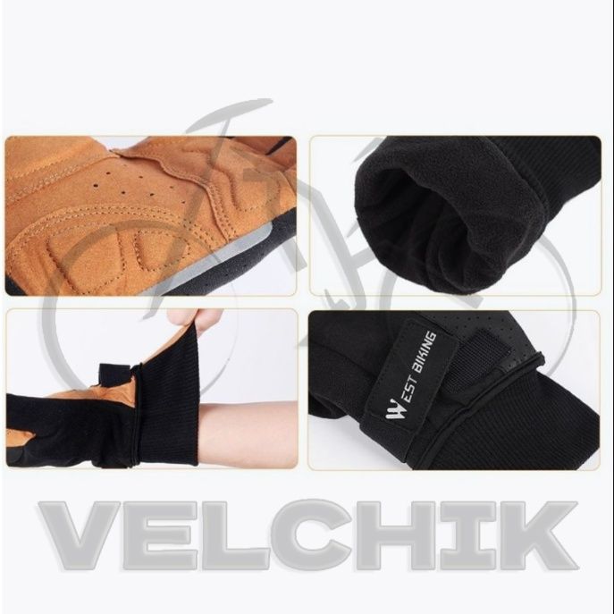 Зимові перчатки рукавички WestBiking, для велосипеда, велоперчатки