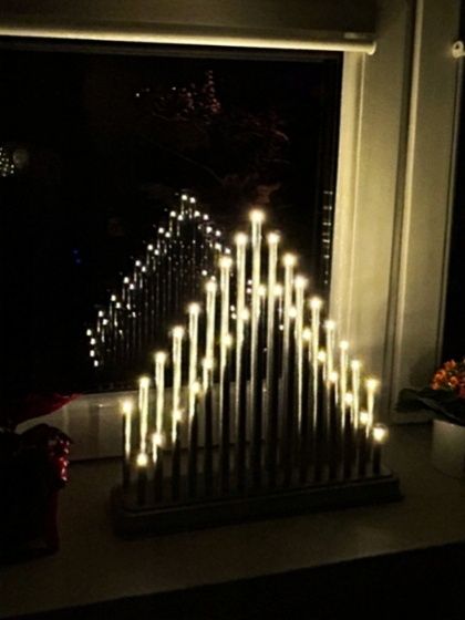 Nowy Adwentowy Świecznik Lampion LED Srebrny Diody Dekoracja Świąteczn