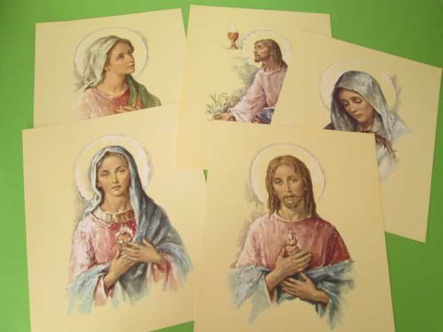 Lote de 5 Figuras Muito Bonitas Religiosas em Papel - Italia - Novo