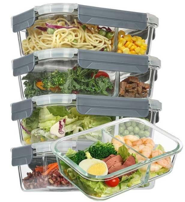 Szklane pojemniki na żywność z pokrywką zestaw 5 szt. x 935ml-259
