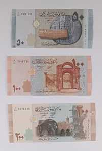 zestaw banknotów 50-200 funtów , Syria , 3 szt