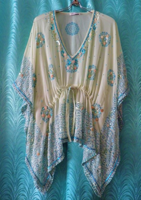Лёгкая оригинальная расшитая блуза на лето, 50-52 размера