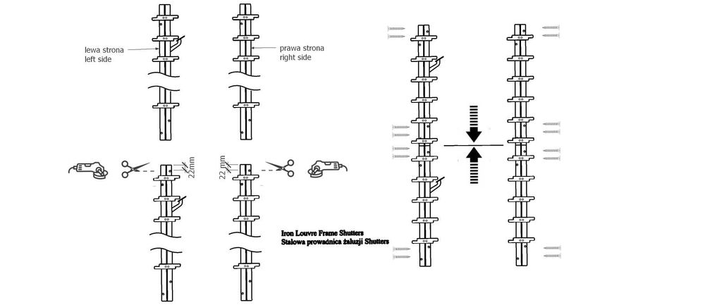 System prowadzący żaluzji- stalowy tzw.Schutters