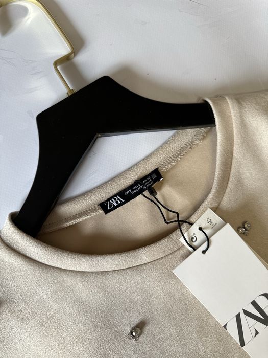 Замшева сукня з камінцями Zara