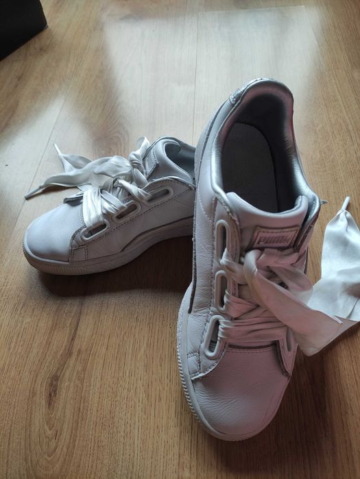 Białe buty sportowe damskie puma heart basket
