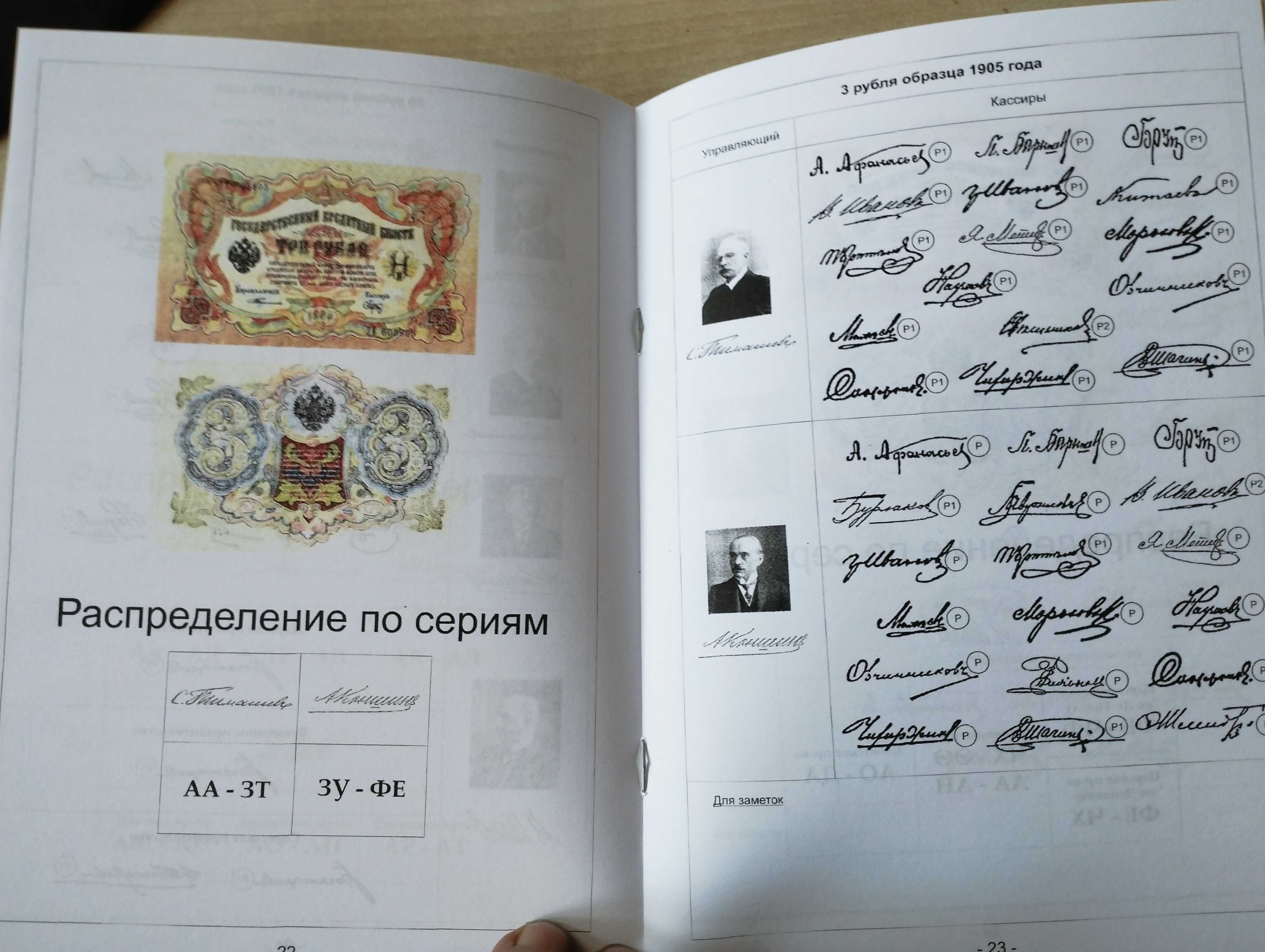 Katalog "Podpisy na banknotach rosyjskich"