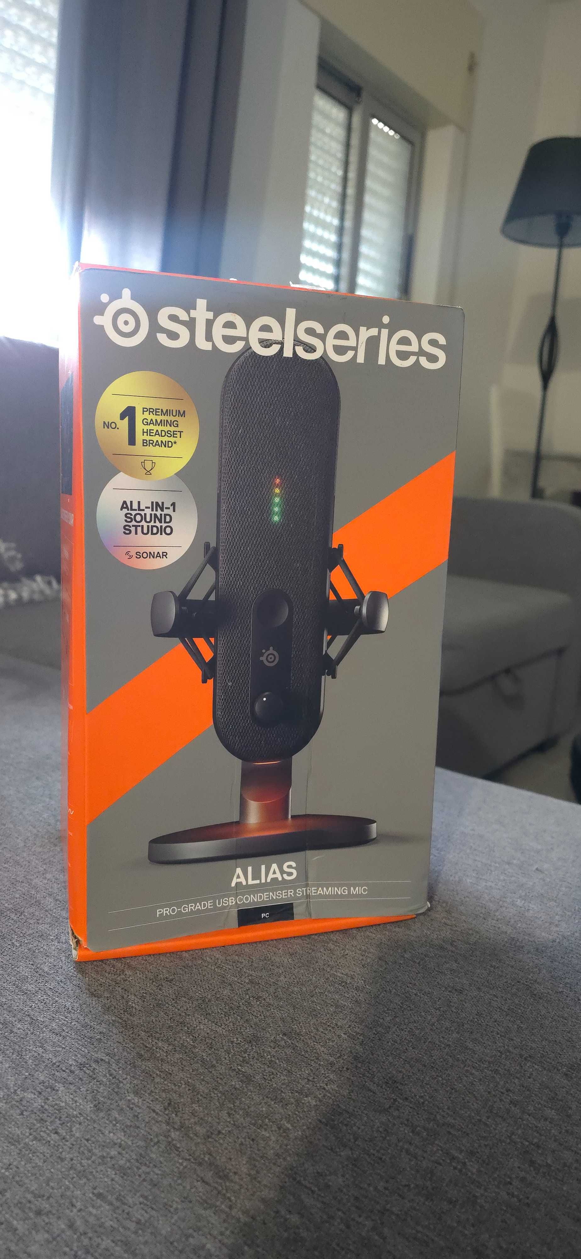 Microfone Condensador SteelSeries Alias RGB USB Preto