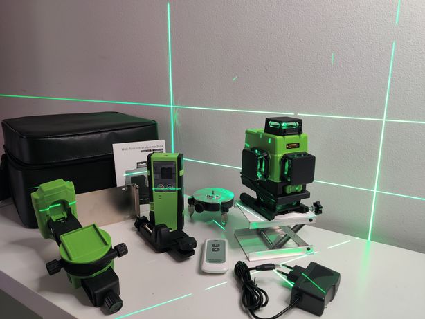Nivel Laser auto-nivelante 16 Linhas verde com receptor e comando NOVO