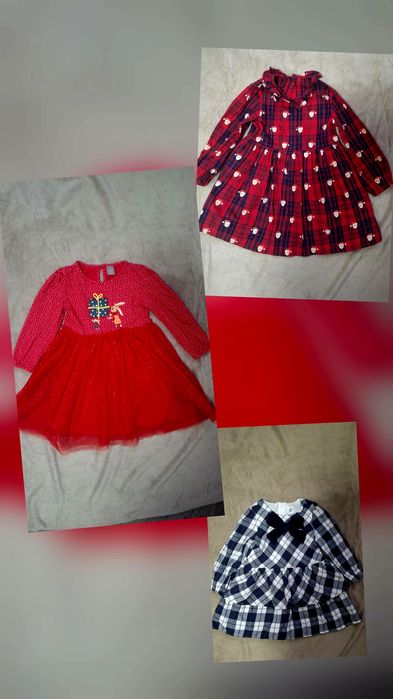 Новорічна святкова червона сукня 98 104 3-4 р.