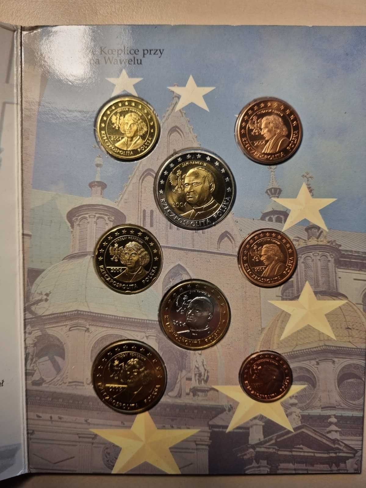 Zestaw monet komplet 2004 (Prototyp Euro) - POLSKA Papież Jan Paweł II