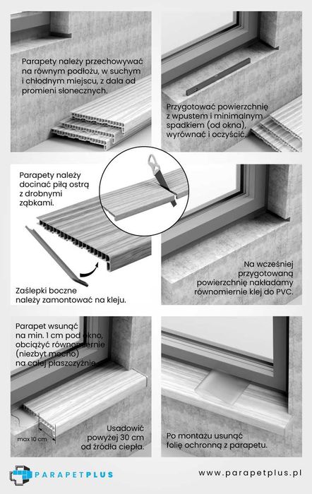 Parapet PCV marmur 20 cm x 1 m (dostępne inne kolory i rozmiary)