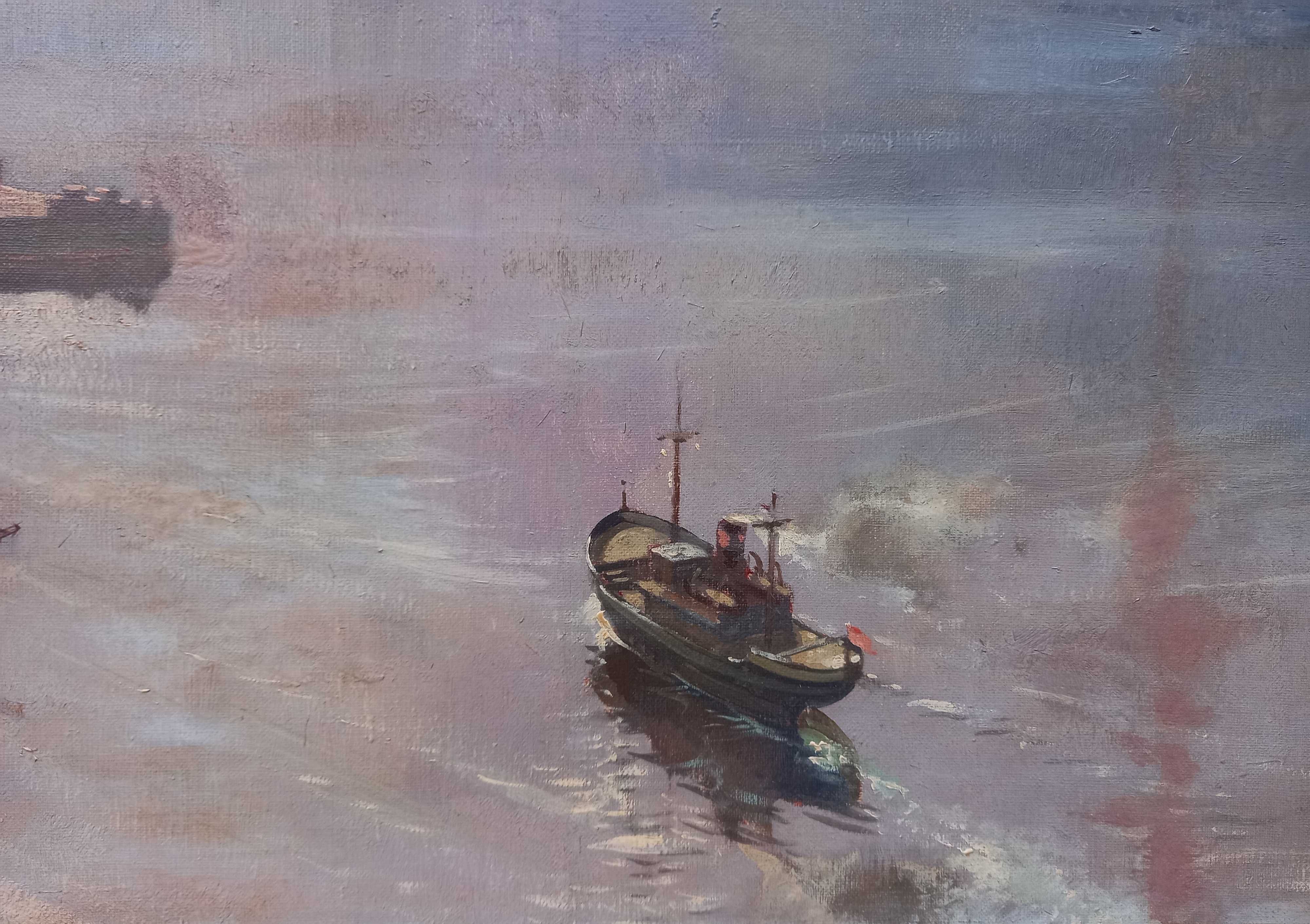 Nastrojowy pejzaż, olej/płótno, Jan B. Pospisil ur. 1898 zm.1968