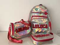 Mochila , lancheira e estojo Luluca