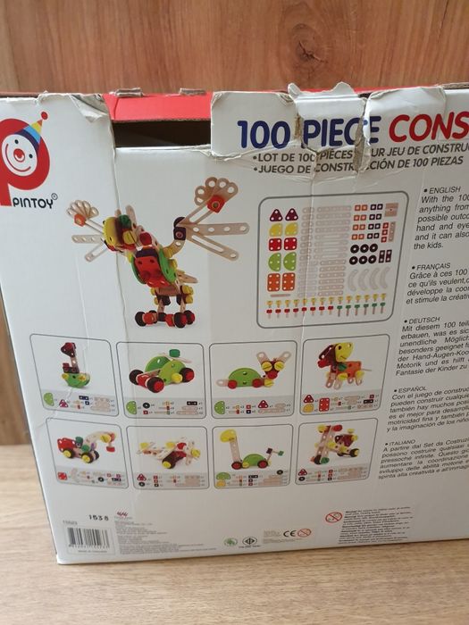 Klocki drewniane konstrukcyjne pintoy duży zestaw