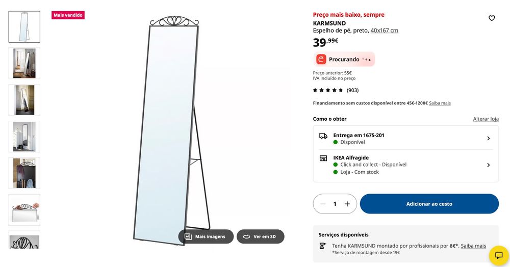 Espelho Ikea KARMSUND | Como NOVO