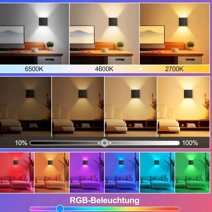Inteligentna lampa ścienna LED do użytku wewnątrz i na zewnątrz, 6 W R
