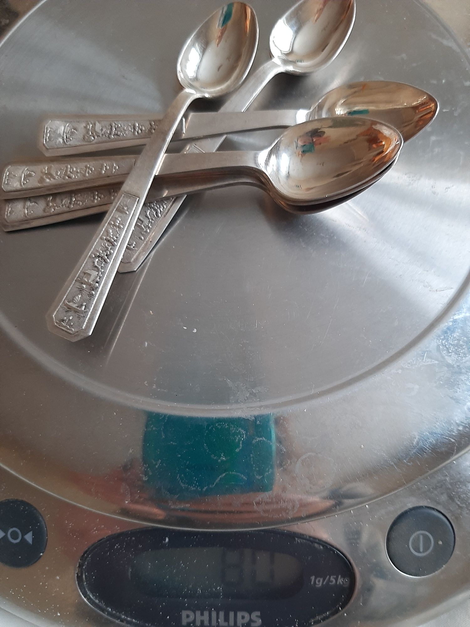 Srebrne łyżeczki do kawy komplet Wietnam XX w, 79 g, srebro pr.900