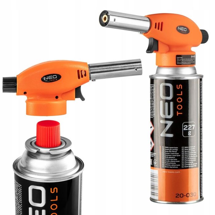 Neo Palnik Gazowy Lutlampa Lutownica 1300°c Piezo + Gaz Kartusz 20-041