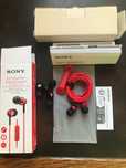 Sony słuchawki stereo przewodowe douszne czerwone nowe