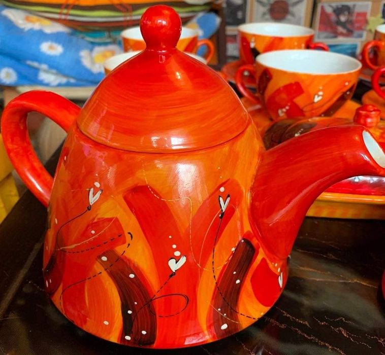 Ręcznie malowany komplet porcelana