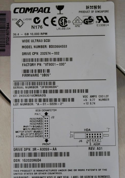 Scsi disco rigido compaq HP