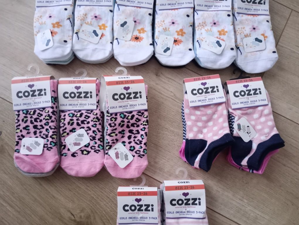 3 pak dziewczęcych skarpeteczek rozmiar 23/26