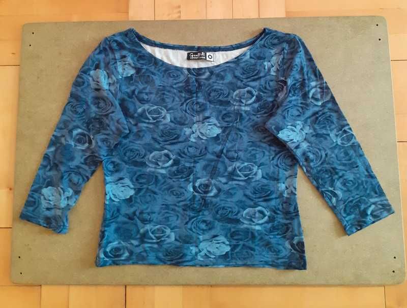 38 Bluzka crop top wzory kwiaty róże unikat '90s Y2K real vintage