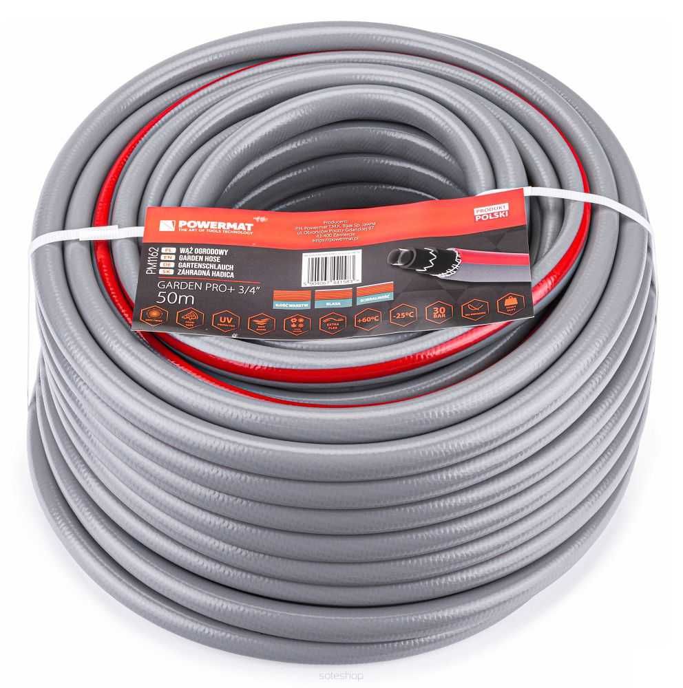 POWERMAT Wąż Ogrodowy Do Wody 3/4'' 50m 6 Warstwowy 30 Bar Pcv PM1162