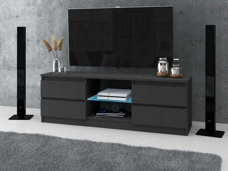 NOWA Szafka RTV Komoda Pod TV Do Salonu Sypialni Biała/Czarna/Dąb
