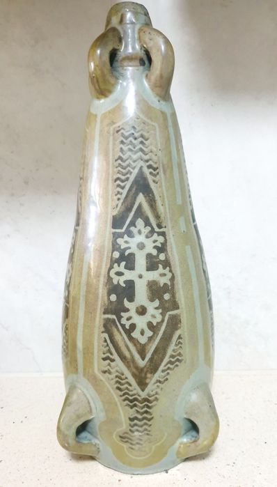 Magnífica jarra única em cerâmica francesa Desmant et Subles  Sec. XIX