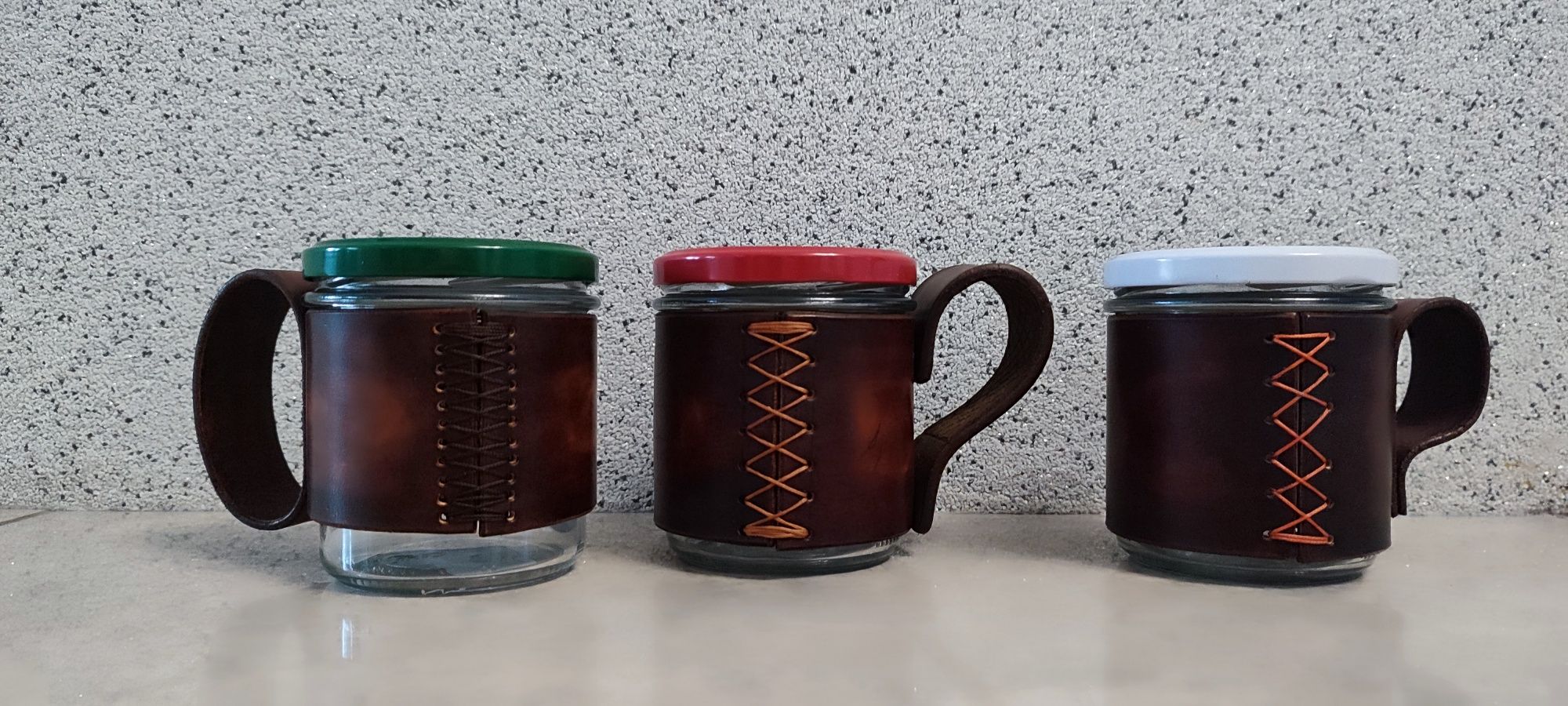 Kubek Bushcraft w stylu retro (skóra) leatherwork