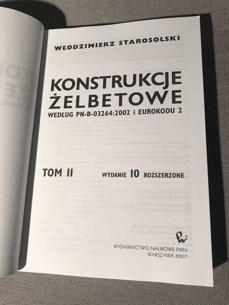 Konstrukcje żelbetowe Starosalski PWN wydanie 10 rozszerzone tom 1 2 3