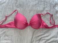 rozowa gora od bikini z miseczkami stanik push up stroj kapielowy m