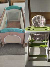 Krzesełko+łóżeczko turystyczne z moskitierą + 2 materace