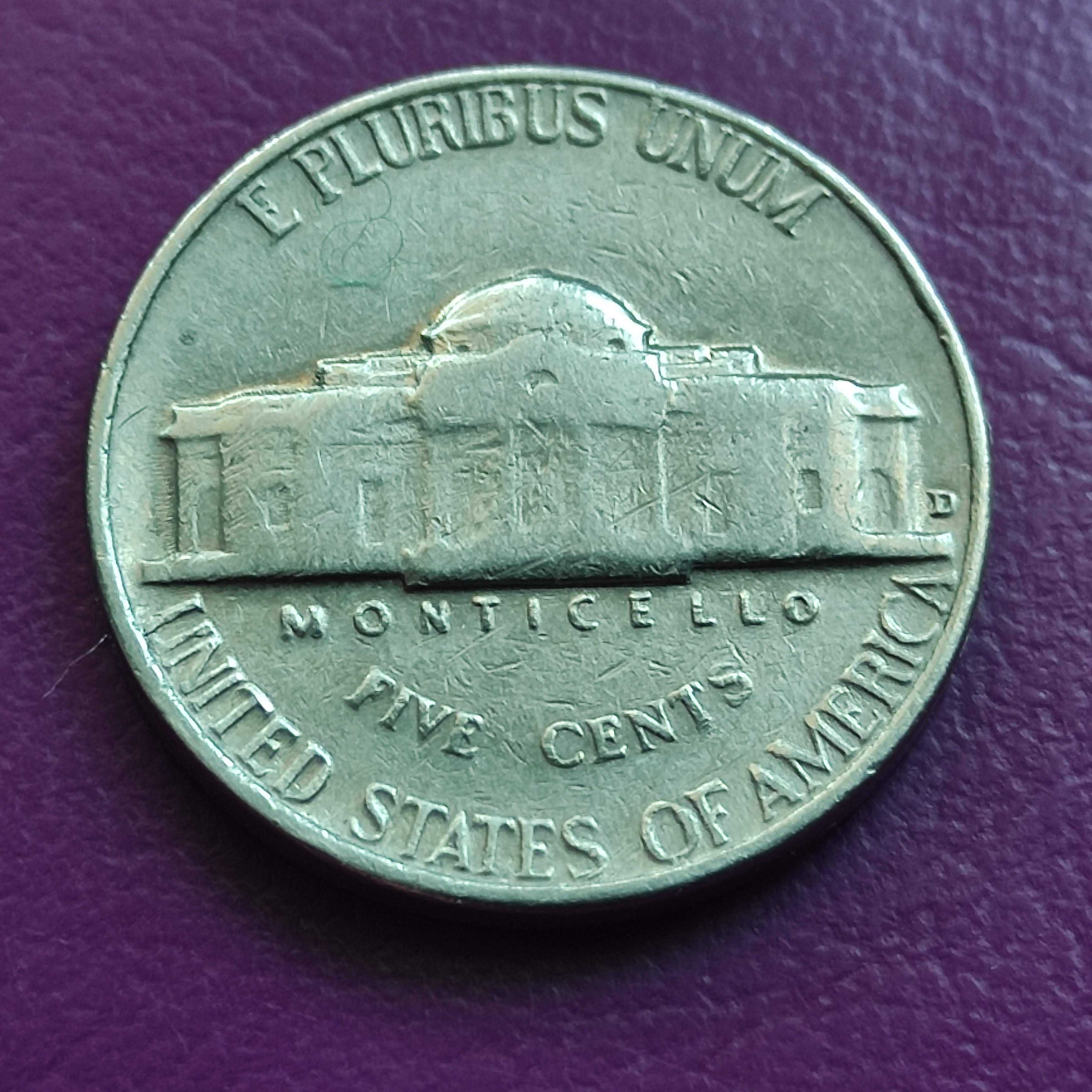 Moneta USA 5 centów 1964 D - Oryginał Ładna !