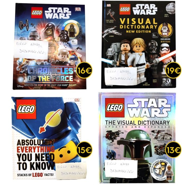 Diversos Livros LEGO (Alguns com minifiguras exclusivas)