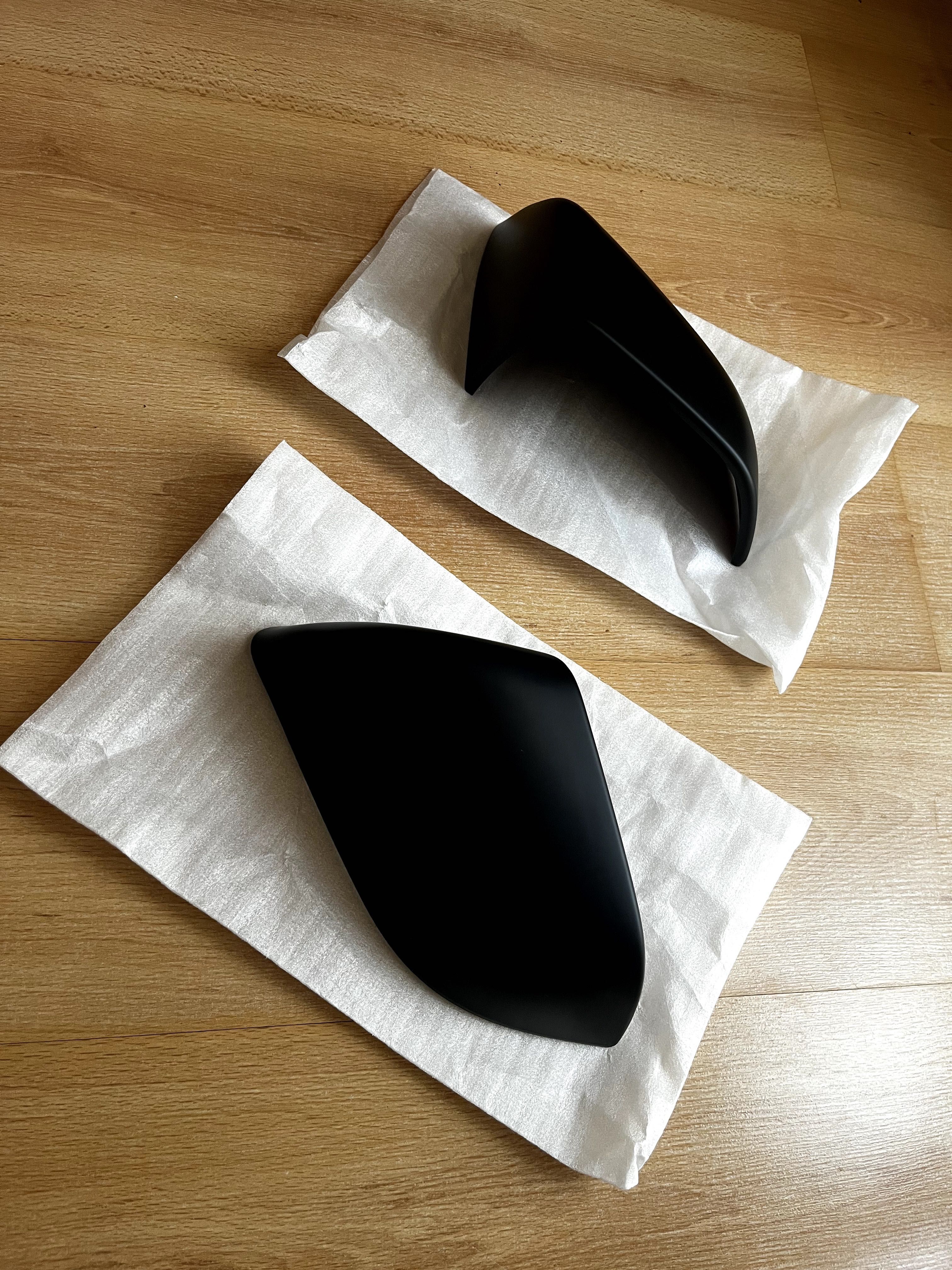Protetores de espelho retrovisor preto mate Tesla Model 3