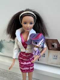 Lalka Barbie ze zwierzatkiem Pet shop gumowe nogi